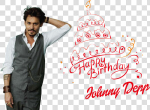 Johnny Depp Png File   Happy Birthday Abhinav Cake  Transparent Png