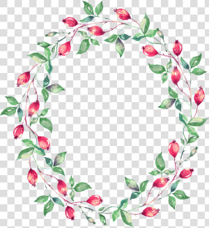 Garland Decoration Material   Pink Flowers Illustration Gold  HD Png Download