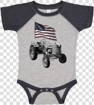 Farm Boy Infant Boy S Grey Usa Flag Tractor Onesie   Baby Boy Clothes Daddys Mechanic  HD Png Download