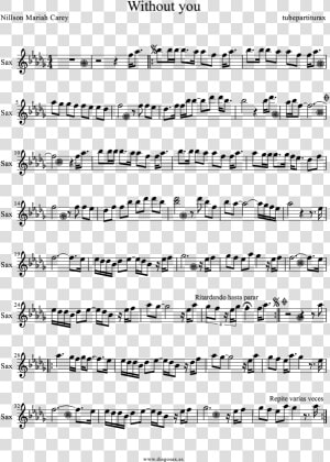 Without You By Nillson And Mariah Carey Sheet Music   Two Octave Trumpet Scales  HD Png Download