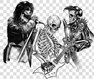 Rock Band Png   Rock Band Skeleton Drawing  Transparent Png