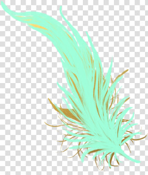 Feathers Feather Pastel Golden Gold Teal Mintgreen   Macro Photography  HD Png Download