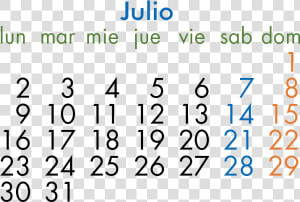 Calendario Laboral 2018 Julio   Calendario Laboral Julio 2018  HD Png Download