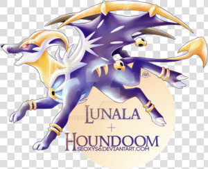 Lunala X Houndoom By Seoxys6   Cut Pokemon Fusion  HD Png Download