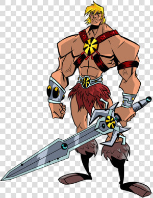 Clipart Sword He Man   Cartoon Man With Sword  HD Png Download