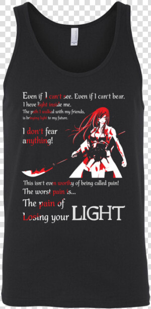 The Pain Of Losing Your Light Erza Scarlet   Sword Art Online Tank Top  HD Png Download