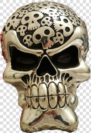  picsart  sticker  mysticker  skull  shiny  silver   Skull  HD Png Download