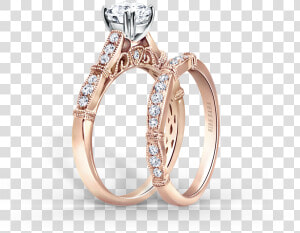 Stella 18k Rose Gold Engagement Ring Image 2 D   Ring  HD Png Download