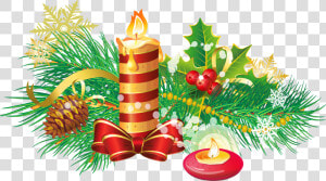 Christmas Decoration Candle Clip Art   Transparent Background Christmas Candle Png  Png Download