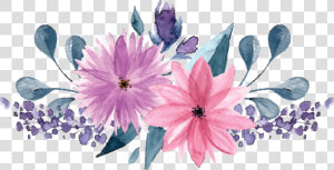 Pink Purple Flower   Free Floral Watercolor Elements  HD Png Download