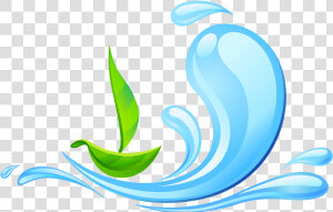 Water Drop Clipart Green Water   Leaf And Water Drop Clipart  HD Png Download