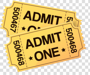 Cinema Ticket Film Clip Art   Admit One Tickets Clipart  HD Png Download