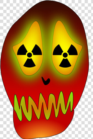 Skull And Nuclear Warning   Radiation Symbol  HD Png Download