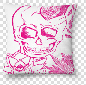 Almofada Caveira Sketch De Luísa Feinna   Cushion  HD Png Download