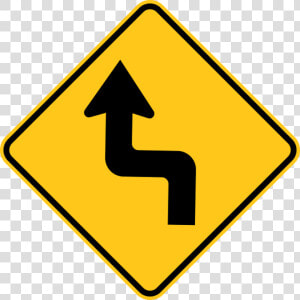 Reverse Turn Left Warning Trail Sign Yellow   Any Three Road Signs That Exhibit Rotational Symmetry  HD Png Download