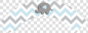 Baby Elephant In Grey And Light Blue Chevron Free Printable   Wrappers Para Cupcakes Rosa Png  Transparent Png