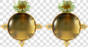 Gold Earrings With Andosolite And Green Sapphires   Earrings  HD Png Download