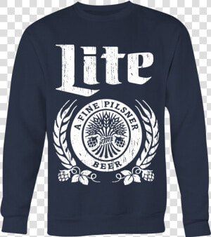 Vintage Miller Lite Sweatshirt Hoodie Long Sleeve T   Miller Lite Logo Black And White  HD Png Download