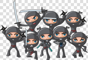 Transparent Cartoon Ninja Png   8 Ninjas  Png Download