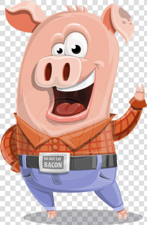 Farm Pig Cartoon Vector Character Aka Pigasso The Creative   Vector Pig Cartoon Png  Transparent Png