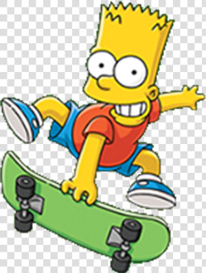 Transparent Skateboard Clipart   Bart Simpson Riding Skateboard  HD Png Download