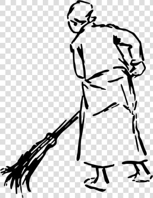 Graphic Free Library Drawing Clip Art Blizzards   Drawing Of A Woman Sweeping  HD Png Download