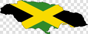 Jamaica Flag Map Large Map   Map Of Jamaica Vector  HD Png Download