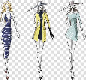 Fashion Sketch Png   Runway Fashion Illustration  Transparent Png