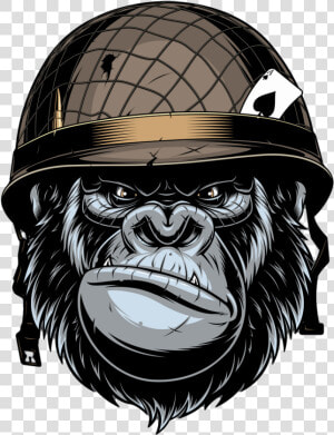 Gorilla Crown   Transparent Cartoons   Gorilla With Helmet  HD Png Download