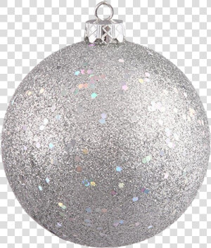 Single Silver Christmas Ball Png Photos   Silver Glitter Christmas Ball  Transparent Png