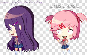 Chibi Cannibal Natsuki Ddlc Png Natsuki Ddlc Fanfiction   Doki Doki Literature Club Chibi Natsuki  Transparent Png