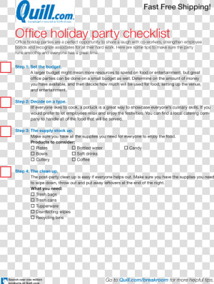 Holiday Party Checklist Main Image  HD Png Download