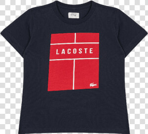 Lacoste Grid Box Logo T Shirt   Png Download   Active Shirt  Transparent Png