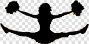 Cheer Blanco Y Negro   Cheerleader Silhouette Vector  HD Png Download