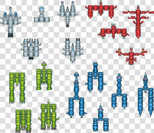 Spaceship Styles In Different Colors  Evolved By Several   Genetic Algorithm In Game  HD Png Download