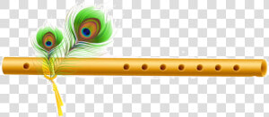 Krishna Flute With Peacock Feather Painting  HD Png Download