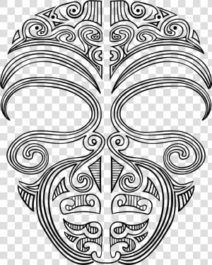 Tribal Skull Tattoos Clipart Maori   Maori Face Tattoo Drawing  HD Png Download