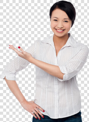 Women Pointing Left   Girls Image Pointing The Text Png  Transparent Png