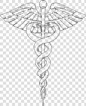 Caduceus Line Art   Hermes Symbol Drawing  HD Png Download