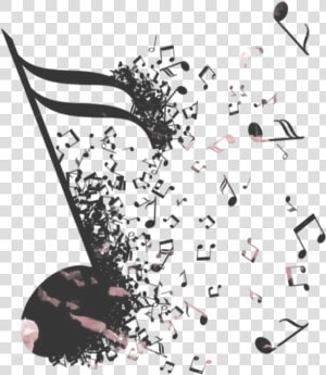  notes  music  falling  flying  note  grey  pink   Design Music Notes  HD Png Download