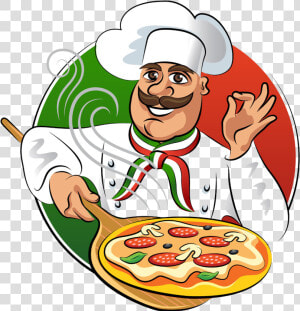 Chef Cooking Food Illustration   Chef Pizza Logo Vector  HD Png Download