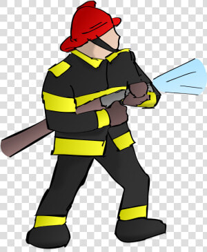 Firefighter  Fire  Fireman  Hose  Rescue  Water  Helmet   Firefighter Clipart  HD Png Download