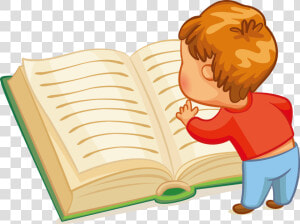 Transparent Kid Reading Clipart   Kids Reading Book Cartoon  HD Png Download