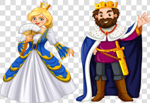 King Cartoon Queen Regnant Illustration   Cartoon King And Queen  HD Png Download