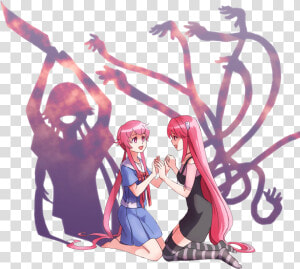 Srbb0026 Future Diary Mirai Nikki Yuno Gasai Anime   Elfen Lied Lucy Yandere  HD Png Download