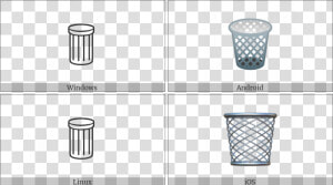 Wastebasket On Various Operating Systems   Html Utf 8 Trash Can  HD Png Download