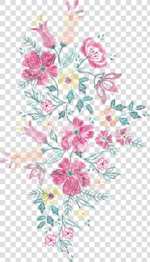 Flower Embroidery Euclidean Vector Floral Design   Embroidery With Transparent Background Png  Png Download