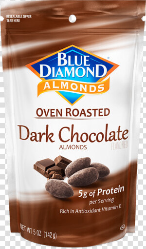 Dark Chocolate Cocoa Dusted Almonds   Blue Diamond Oven Roasted Dark Chocolate Almonds  HD Png Download