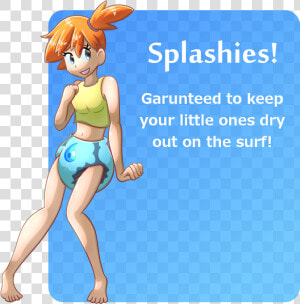 Misty Uses Splahies   Misty In Diapers  HD Png Download