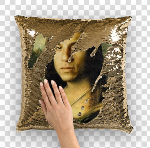 Vin Diesel As The Mona Lisa ﻿sequin Cushion Cover   Nicolas Cage Sequin Body Pillow  HD Png Download